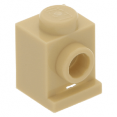 LEGO kocka 1x1 oldalán egy bütyökkel (headlight), sárgásbarna (4070)